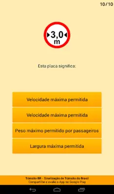 Placas de Trânsito do Brasil android App screenshot 9