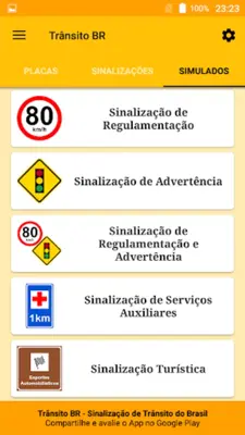 Placas de Trânsito do Brasil android App screenshot 18